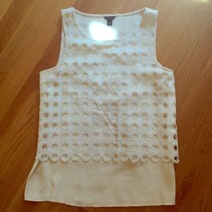 Ann Taylor cream colored sleeveless top